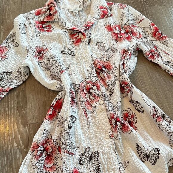 vintage y2k waffle-textured, button-up blouse by croft & barrow | size XS - Picture 3 of 5